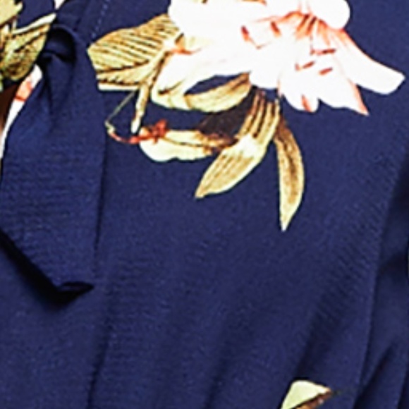 NWT Navy Floral Keyhole W/Pockets Dress - Picture 7 of 7